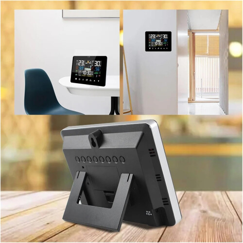 Weather Station Clock with Touchscreen Wireless Sensor Indoor Outdoor Temperature and Humidity 2