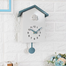 Cuckoo Wall Clock with Bird Sounds and Silent Pendulum, Nordic Design, Grey 20x9x25cm