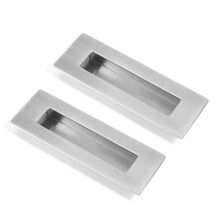 Stainless Steel Sliding Door Flush Pull Handle 6 Inch, Satin Brushed Barn Door Recessed Hardware 2 Pack