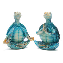 Sea Turtle Decor Resin Figurines with Soothing Blue Tones for Coastal Home and Beach Theme Rooms