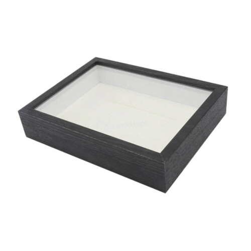 Shadow Box Frame for Dried Flowers and Keepsakes, Wall or Tabletop Memory Display Box, Black