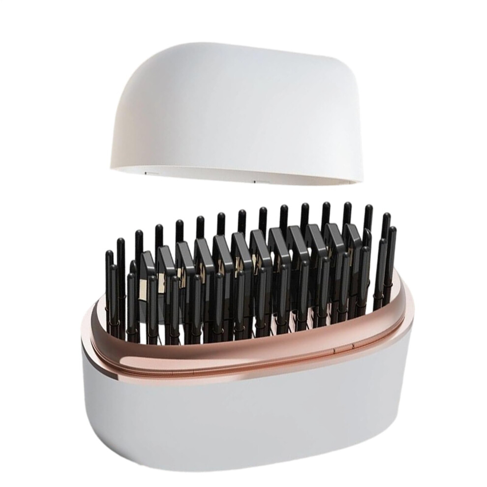 Cordless Hair Straightening Brush with Fast Heating, Ionic Comb, Travel Size, AntiScald Design