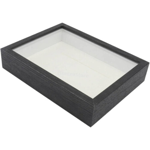 Shadow Box Frame for Dried Flowers and Keepsakes, Wall or Tabletop Memory Display Box, Black 2