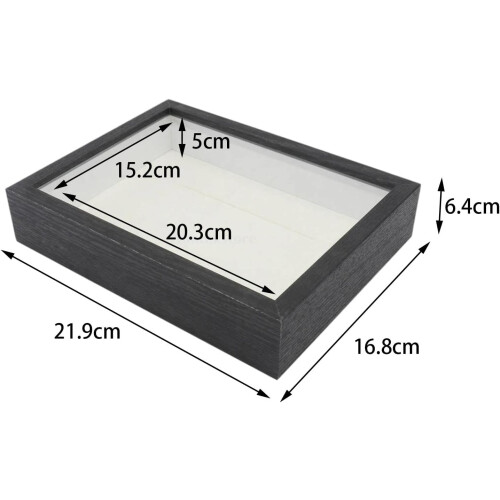 Shadow Box Frame for Dried Flowers and Keepsakes, Wall or Tabletop Memory Display Box, Black 1