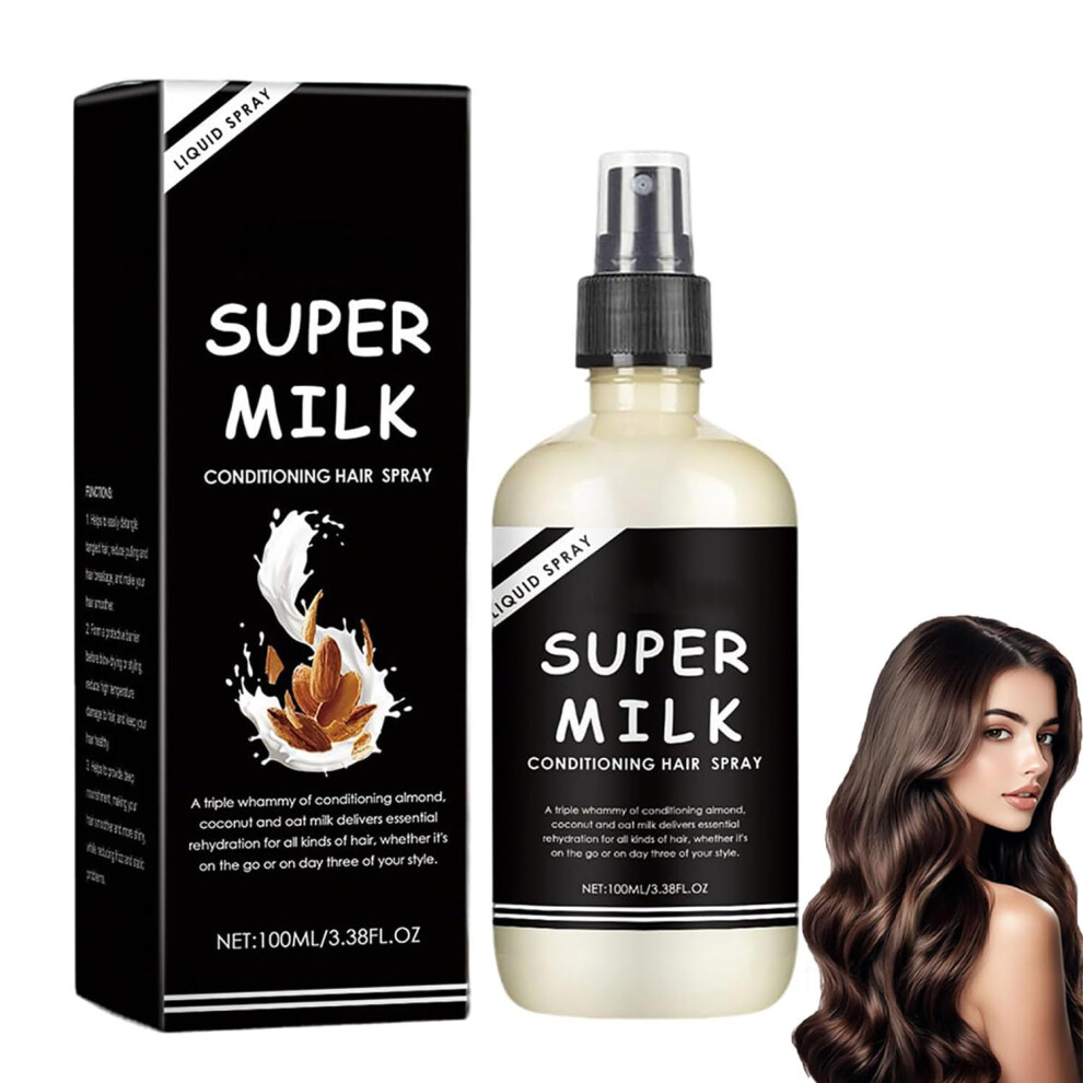 Hair Conditioning Spray LeaveIn Primer with Coconut and Almond Milk for Smooth Soft Frizz Hair