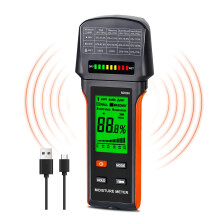 Pinless Wood Moisture Meter for Drywall and Masonry, Digital LED Tester with Smart Alarm