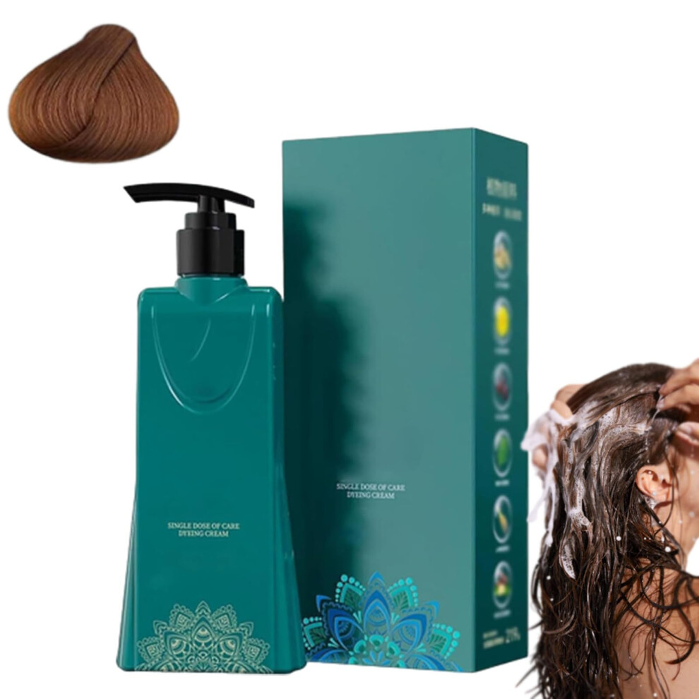 Brown Hair Dye Shampoo Chestnut With Gray Coverage, Long Lasting 3 In 1 Plant Based Formula