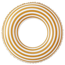 Adult Inflatable Pool Float Ring Striped Orange Swim Tube for Beach Lake River Summer Fun