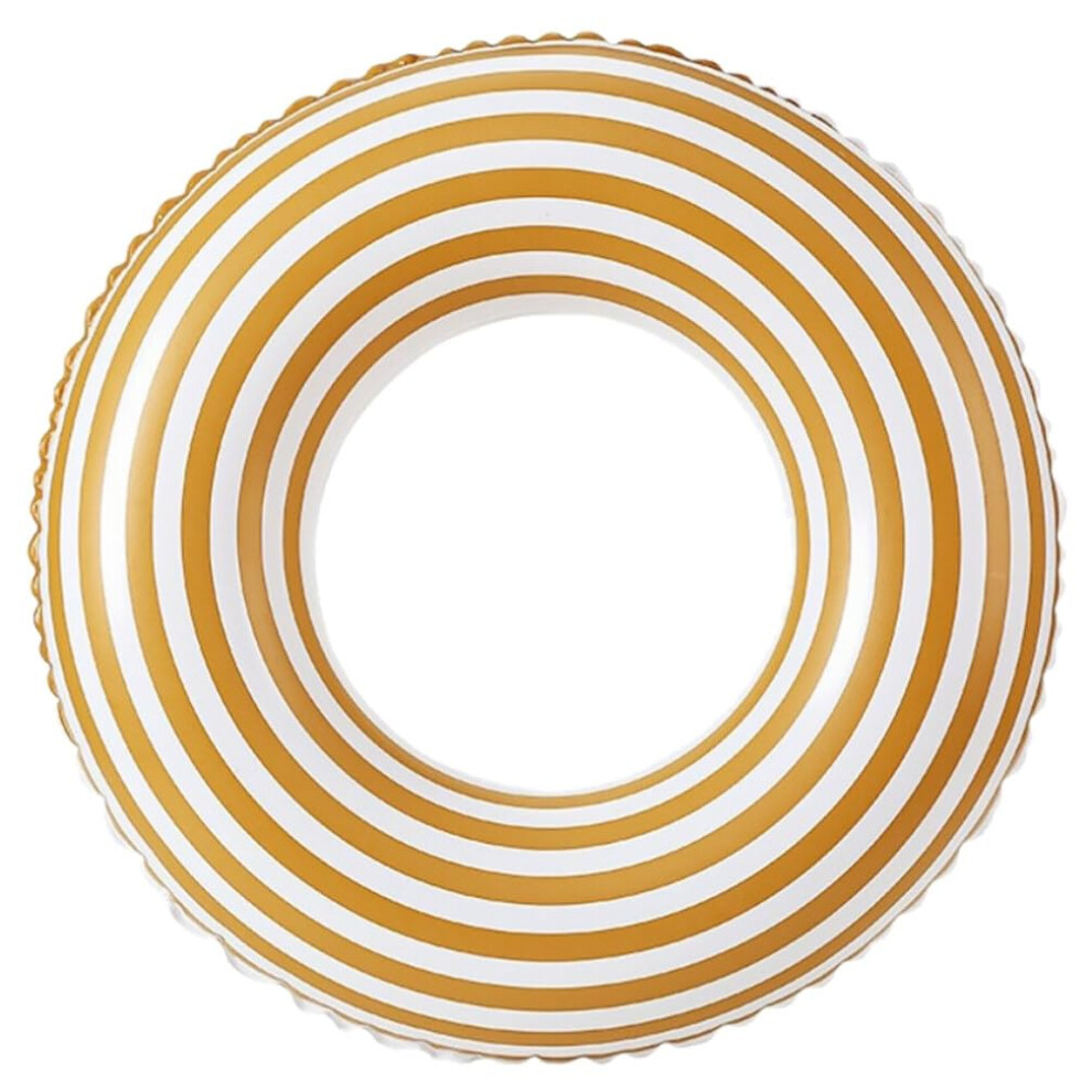 Adult Inflatable Pool Float Ring Striped Orange Swim Tube for Beach Lake River Summer Fun