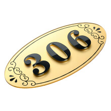 House Number Sign Acrylic Plaque Waterproof Rustproof SelfAdhesive Gold 9.4x4.7in