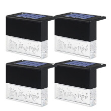 4 Pack Solar Deck Lights Outdoor Waterproof Solar Powered Step and Post Lights for Yard Garden Fence
