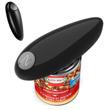 Electric Can Opener One Touch Battery Operated Smooth Edge for Seniors and Arthritis Black