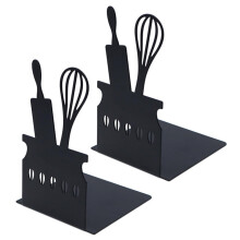 Black Metal Bookends 15x10x10cm Heavy Duty NonSlip Decorative Shelf Organizer for Heavy Books