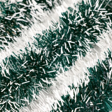 50Ft Dark Green Christmas Tinsel Garland with Snowflakes for Tree and Party Indoor Outdoor Decor