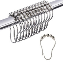12PCS Rustproof Stainless Steel Shower Curtain Hooks, Double Glide Rings with Smooth Glide Design