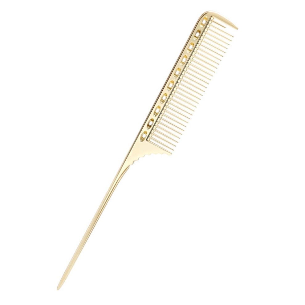Aluminum Tail Comb for Precise Sectioning, Gold Professional Hair Styling Comb for Salon Use