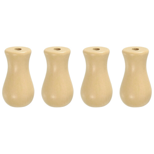 4Pcs Wooden Blind Tassels 32mm Cord Pull Knobs Set for Window Shades Curtains, Solid Wood Finish