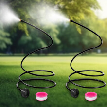 Outdoor Patio Mister Set with Adjustable 60 Inch Leak Proof Hose for Backyard Cooling and Bird Bath