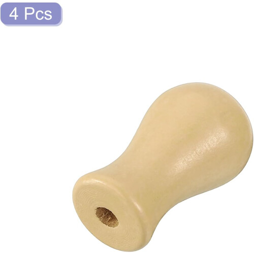 4Pcs Wooden Blind Tassels 32mm Cord Pull Knobs Set for Window Shades Curtains, Solid Wood Finish 1