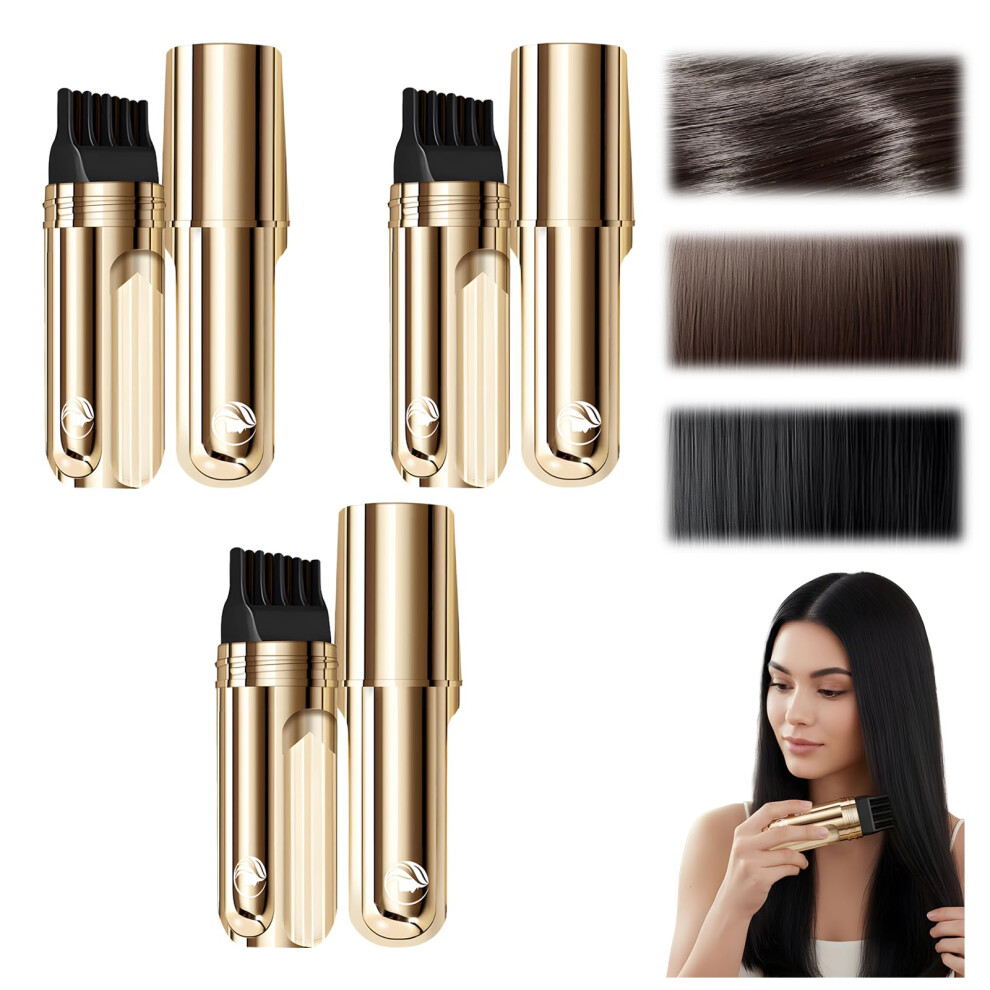 Unisex Grey 2In1 Hair Dye Comb For Gray Hair Coverage, Waterproof Sweatproof, Compact Travel Size, 3 Pcs