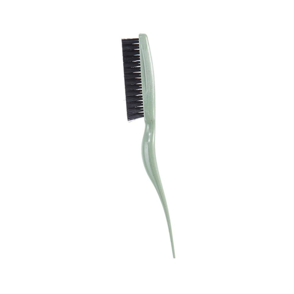 Teasing Hair Brush with Rat Tail Pick for Backcombing, Volume and Edge Control â Green Nylon Bristles