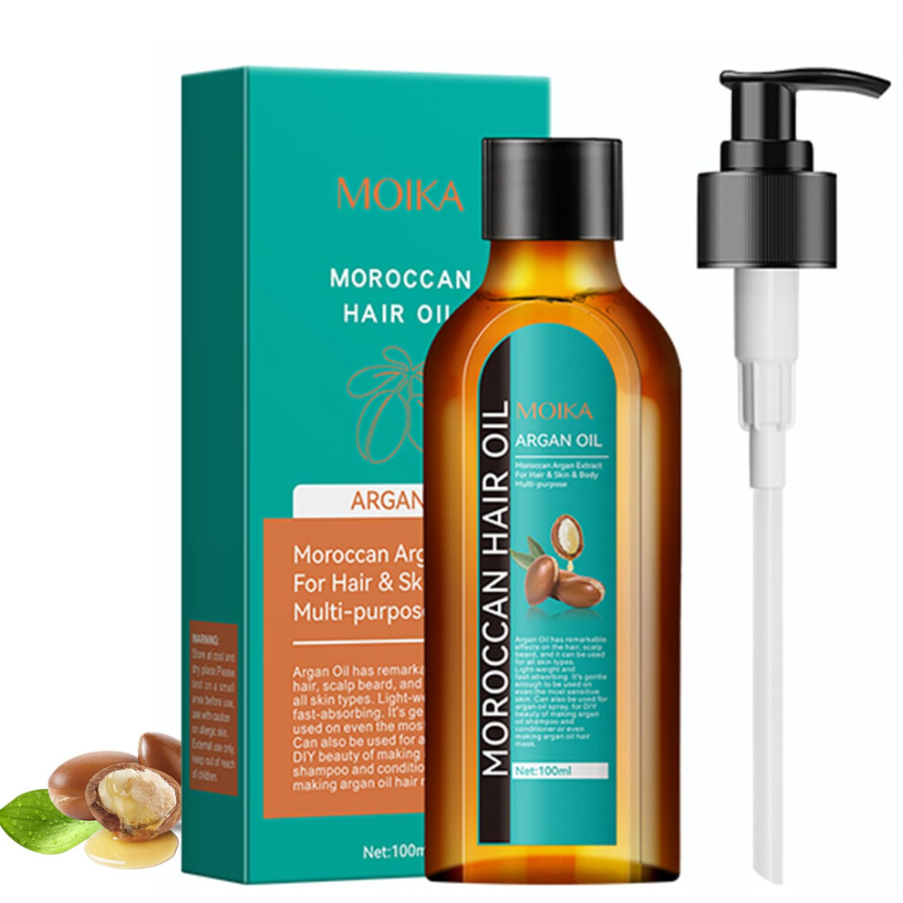 Argan Oil for Hair 3.4 fl oz Moroccan Hair Serum for Frizz Control Split End  and Shine Boost