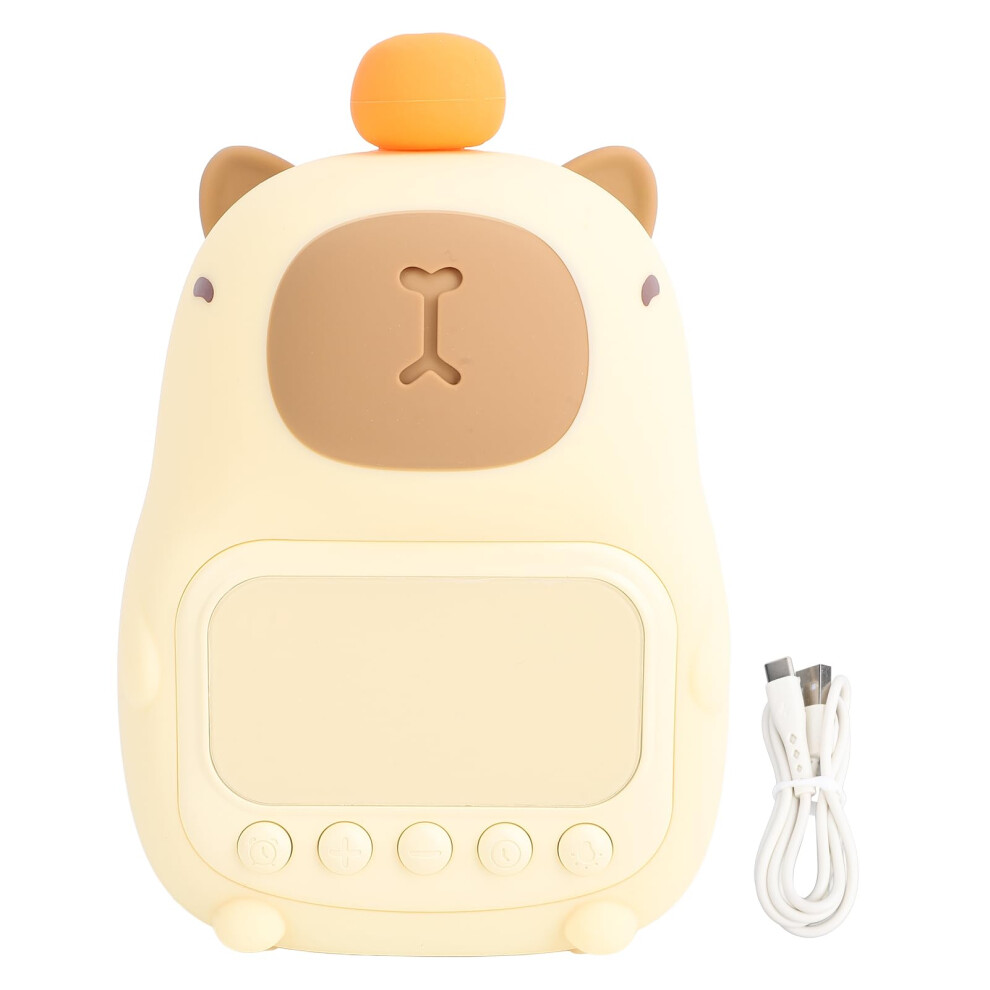 Digital Alarm Clock With Cute Capybara Night Usb Rechargeable, Dual Alarms, Dimmable Lamp Light