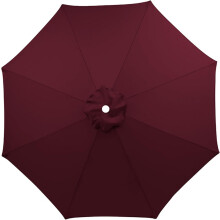 Patio Umbrella Replacement Canopy Waterproof UV50+ Garden Parasol Cover 6 Ribs 2m Burgundy