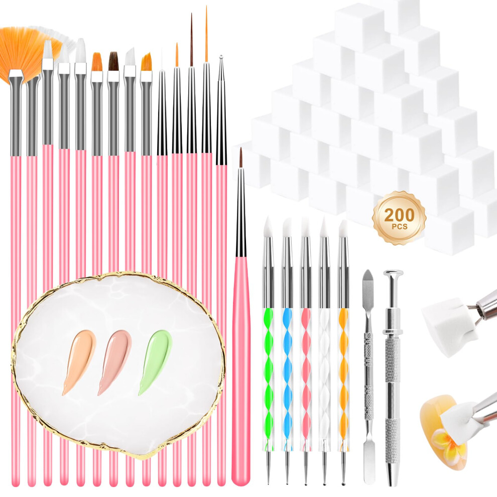 AllinOne Nail Art Kit with Brushes, Sponges, Palette and Tools for Salon and Home Use