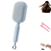 Retractable Self Cleaning Hair Brush with Cushion Massage, Anti Static Comb for Women and Men Travel