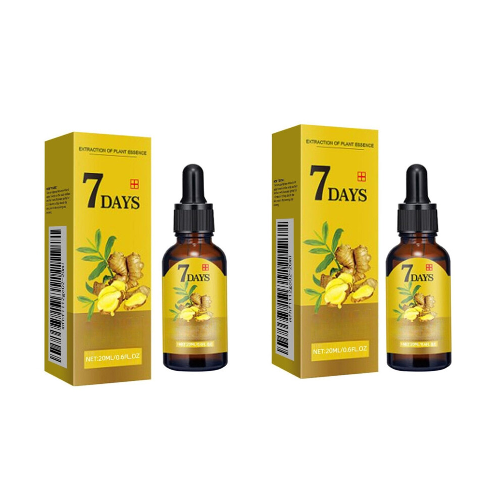 2PCS Ginger Hair Growth Serum for Women and Men, Ginseng Treatment for Thinning Hair Regrowth