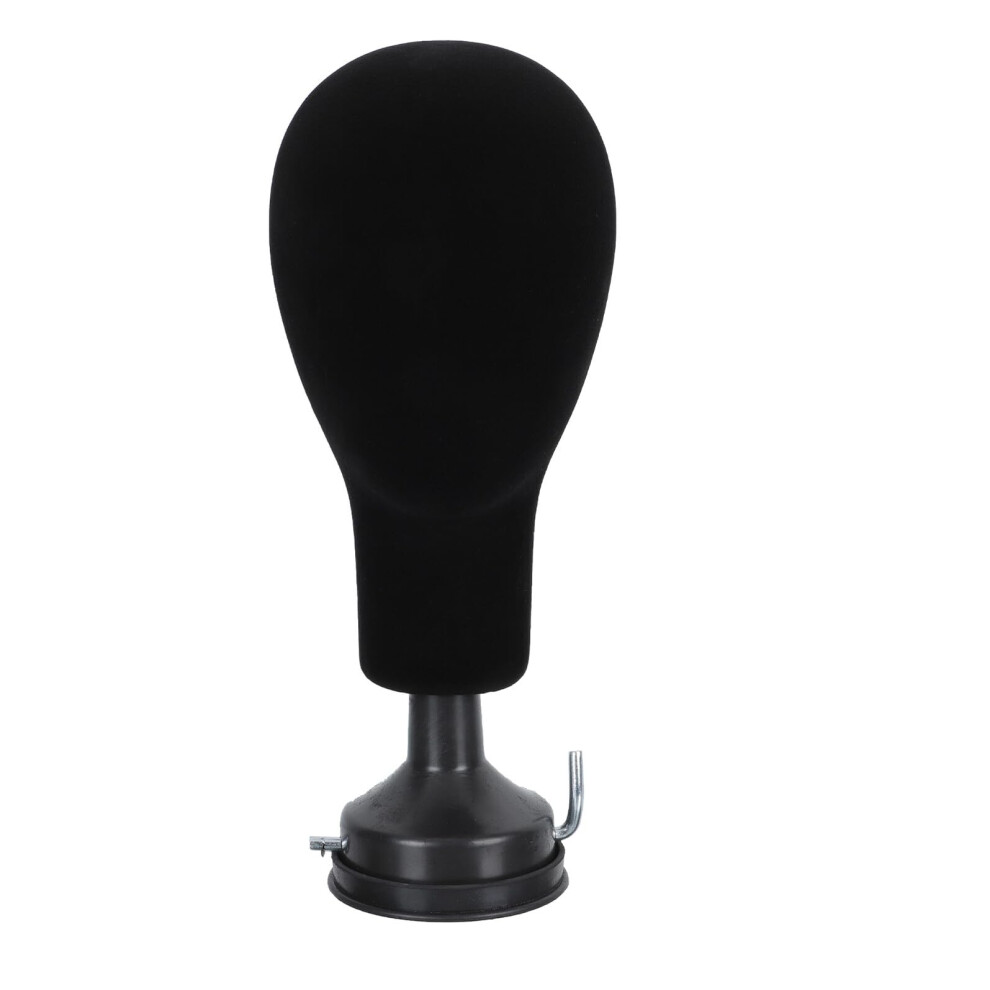 Unisex Black Wig Stand Flocking Foam Mannequin Head For Hats Scarves Salon And Home Display