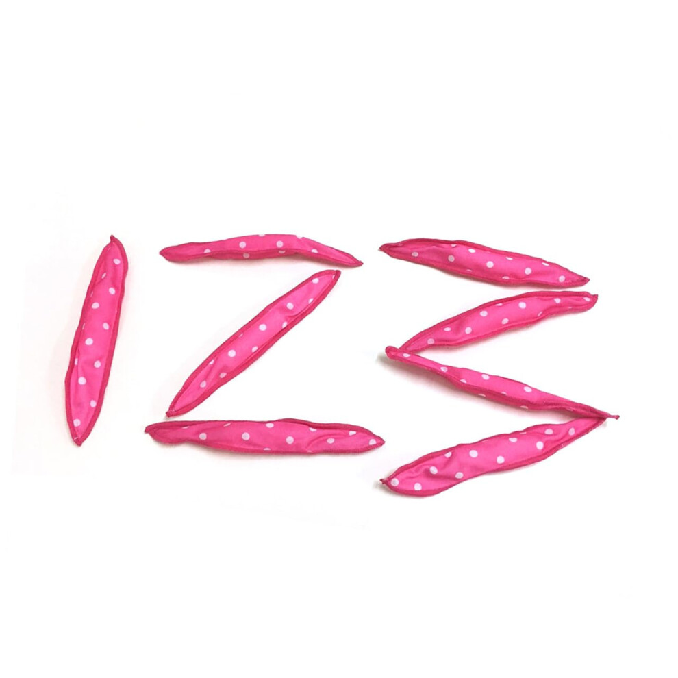 Pink Heatless Hair Rollers 20Pcs Sponge Curlers With Net For Overnight Natural Waves For Women