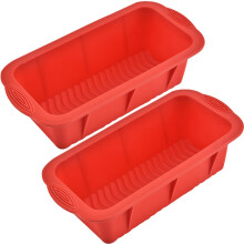 Silicone Loaf Pan 2 Pack Nonstick Easy Release 8x4 Baking Mold for Bread Meatloaf and More