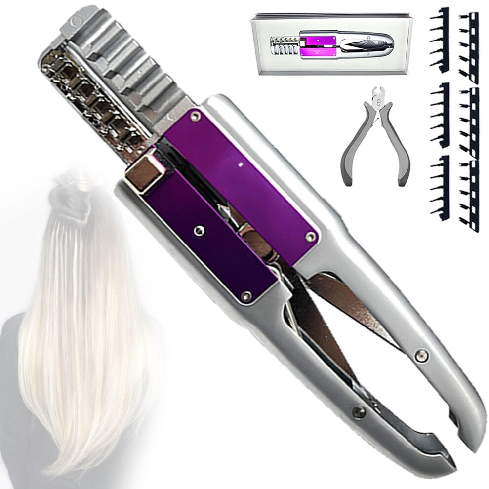 Unisex 6D Hair Extension Tool Kit With 5Pin Hookless Connector For Fast Notrace Salon Hair Extensions
