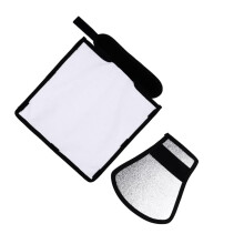 Camera Flash Diffuser and Photography Light Reflector Kit with Soft Light and Foldable Silver Plate