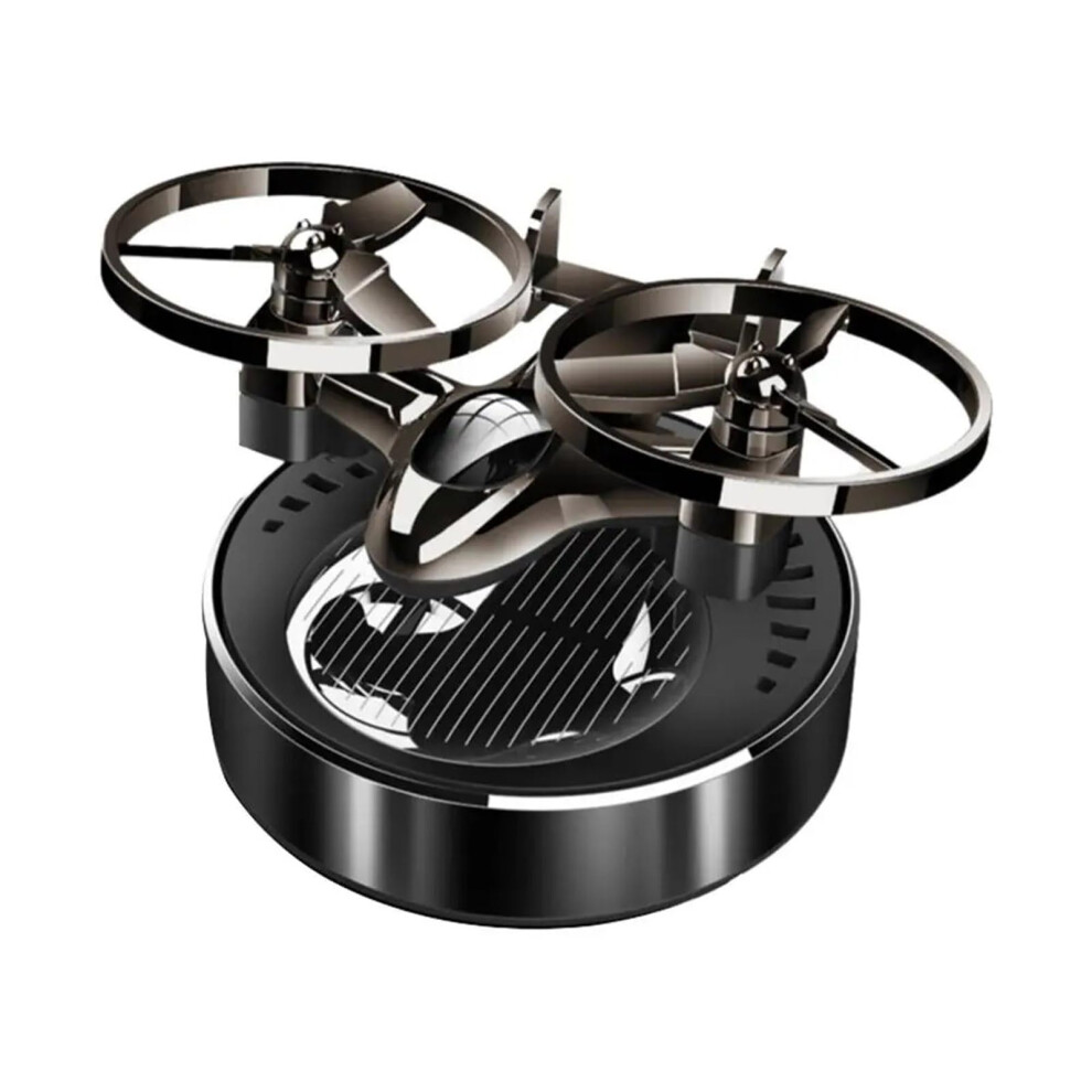 Solar Powered Rotating Car Air Freshener With Metal Plane Design And Longlasting Fresh Scent Gun Color 9070919701740