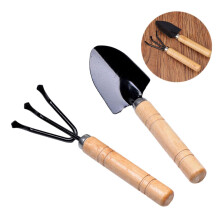 2pc Garden Tool Set with Mini Spade and Hand Trowel, Ergonomic Grip for Bonsai and Planting