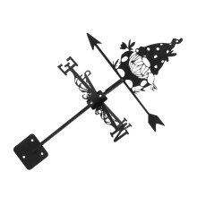 Weather Vane with Durable Iron Rooster, Wind Direction Indicator for Garden Roof or Farmhouse Decor