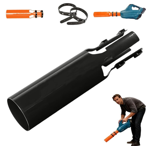 Universal Leaf Blower Nozzle Attachment with Boosted Airflow Power for 2–4 Inch Tubes, Black