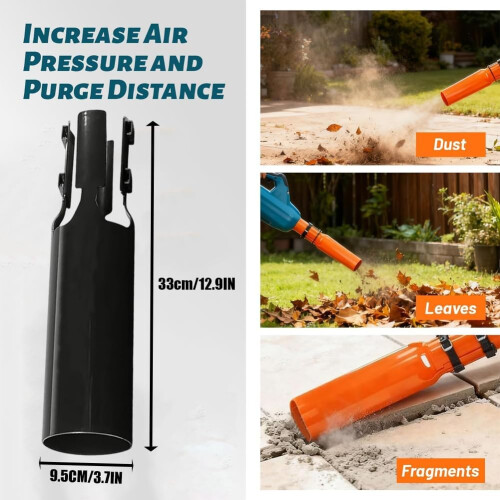 Universal Leaf Blower Nozzle Attachment with Boosted Airflow Power for 2–4 Inch Tubes, Black 1