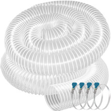 4 Inch PVC Dust Collection Hose 20ft Flexible Clear View with Steel Wire for Woodworking Systems