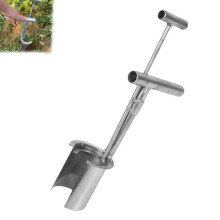Stainless Steel Bulb Planter with Long Handle, Ergonomic Garden Transplanter for Precision Planting