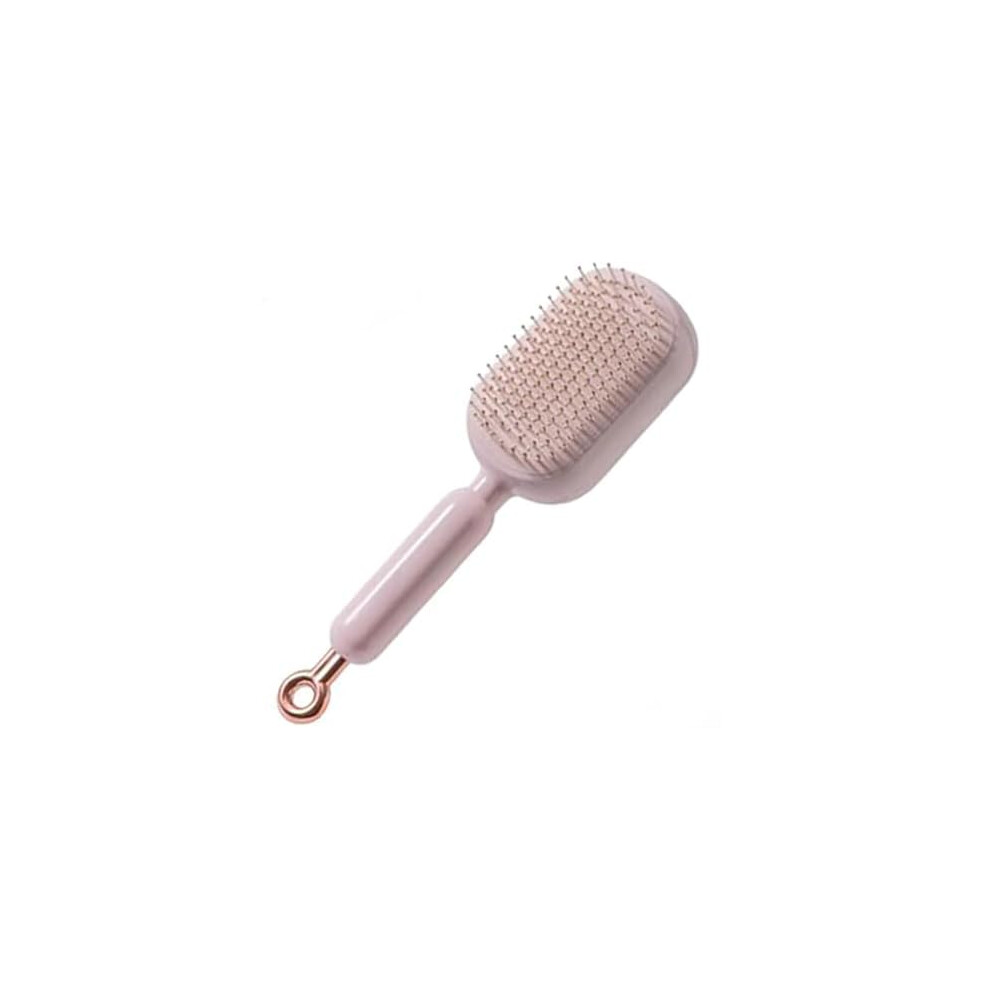 Unisex Pink Detangling Hair Brush With Retractable Cushion, Antistatic Selfcleaning Massage Comb