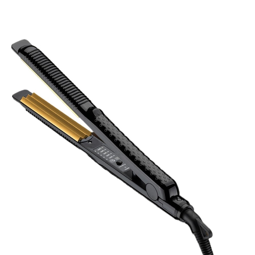 Professional Tourmaline Ceramic Hair Crimper with Digital Temperature Control, Wide Plates, UK Plug