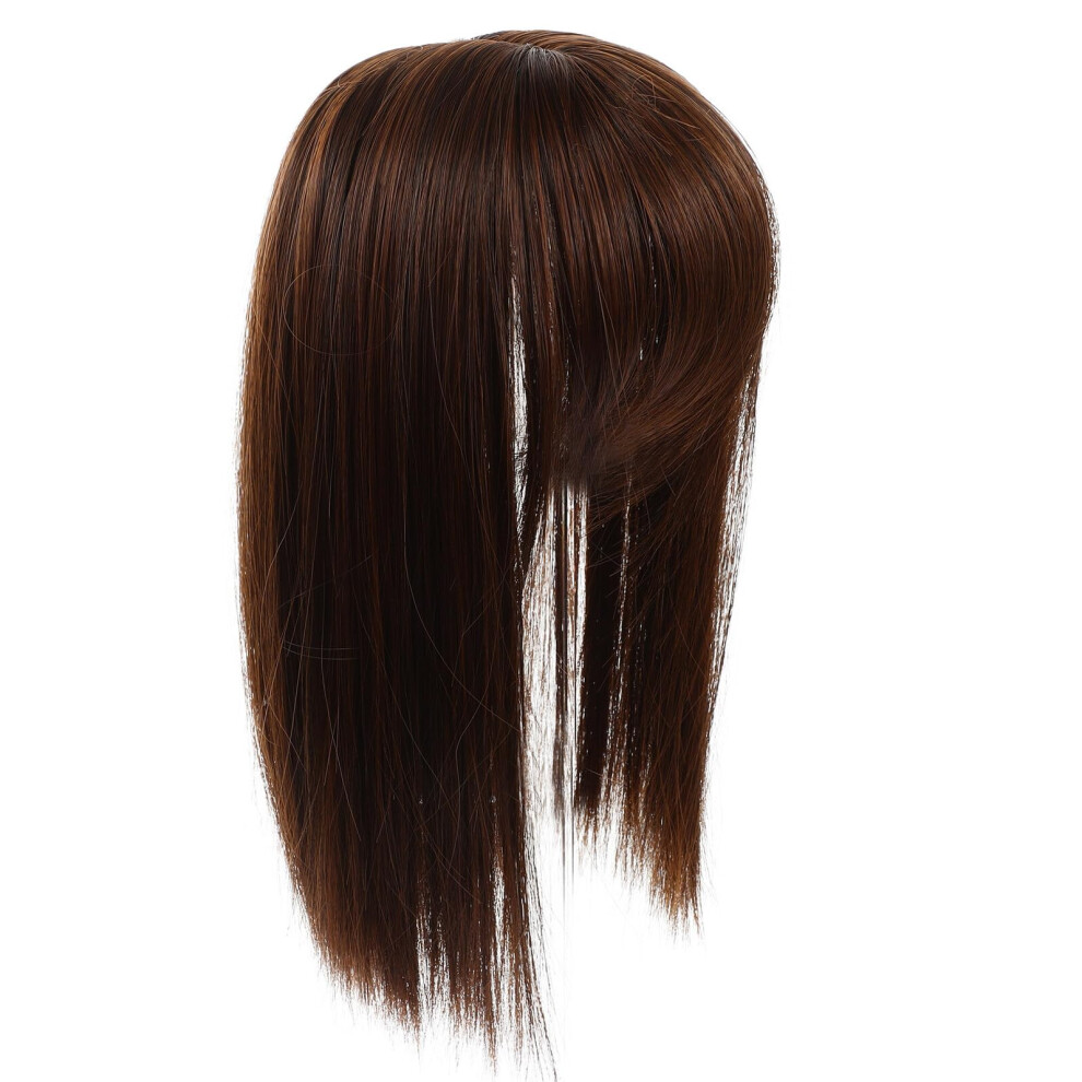 Unisex Brown Clip In Hair Topper For Women With Thinning Hair, Lightweight Synthetic Hairpiece Light