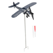 Metal Airplane Weather Vane, Weather Resistant Garden Wind Direction Indicator for Roof or Lawn