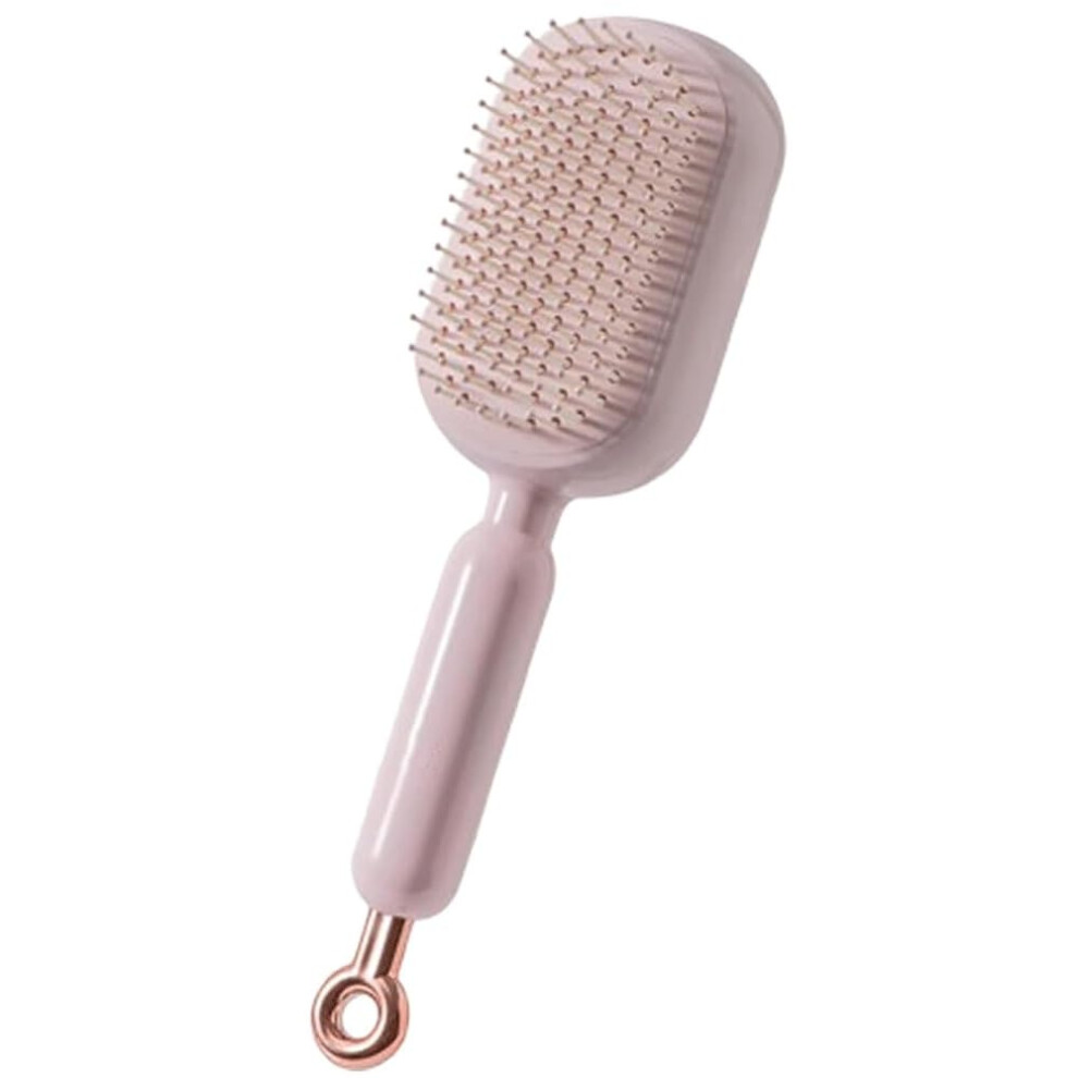 Unisex Pink Retractable Hair Brush Self Cleaning Comb With Onepull Easy Clean And Gentle Scalp Massage