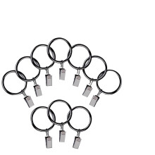 20Pcs Chrome Curtain Rings with Clips Rustproof Drapery Rings for Smooth Glide and Secure Grip