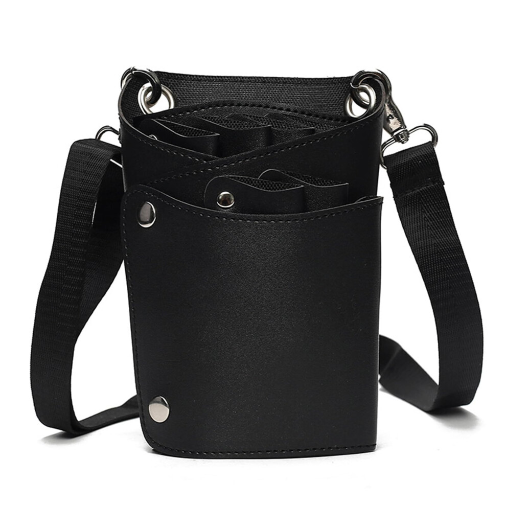 Hairdressing Tool Bag With Multiple Compartments, Pu Leather Barber Scissor Holder Case 9113335488748